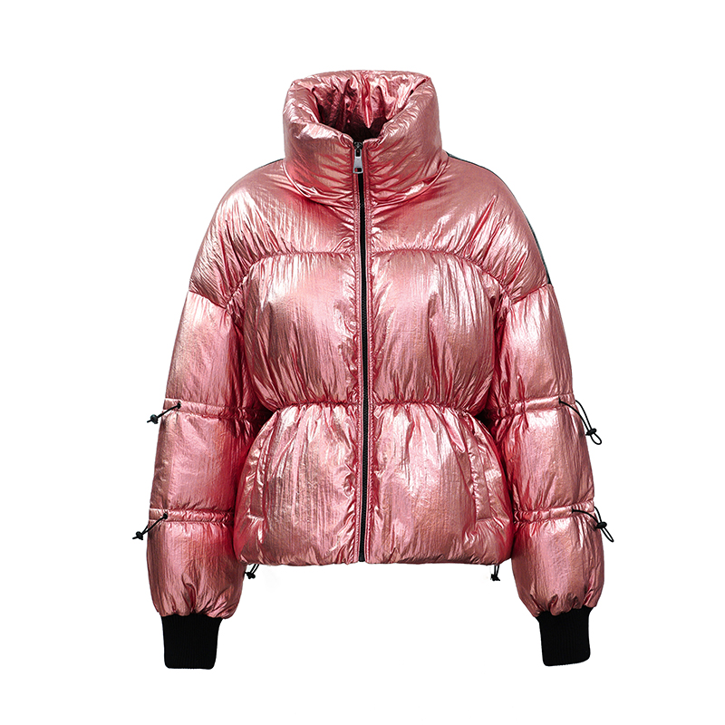 Warmer Matallic-Mantel \/ Daunenjacke für Damen