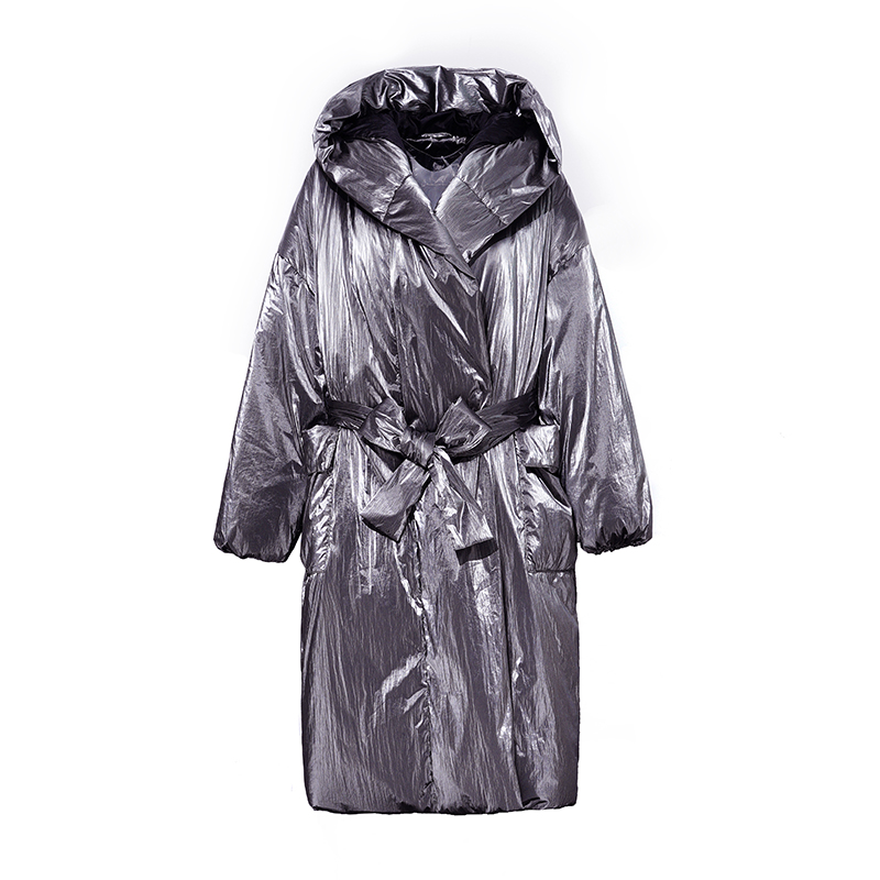 Ladies'long warm coat / down coat with undetachable hood