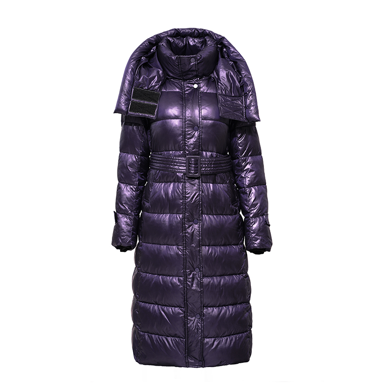 Ladies\\'Hood long warm coat / Down Jacket mit nicht abnehmbarer Kapuze