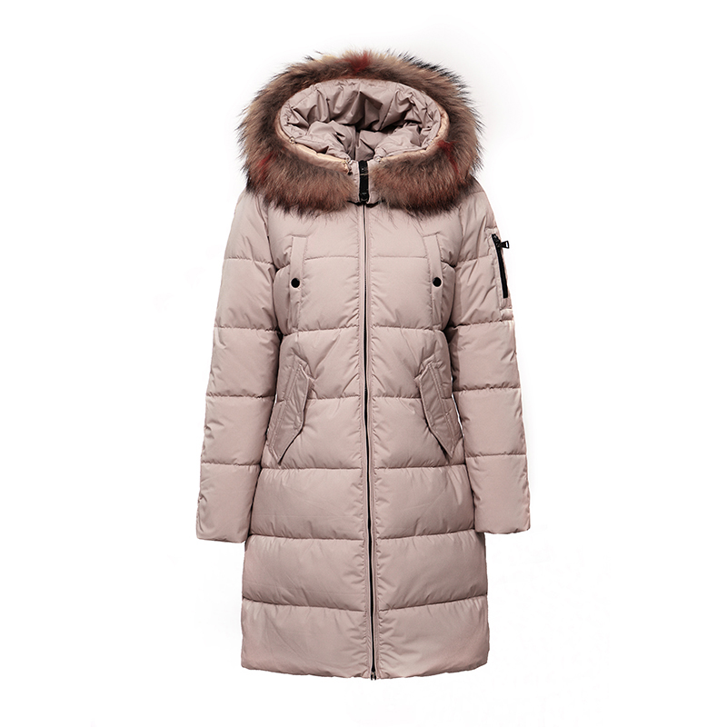 Ladies\'warm coat /down coat with ableable hood/ real pelz